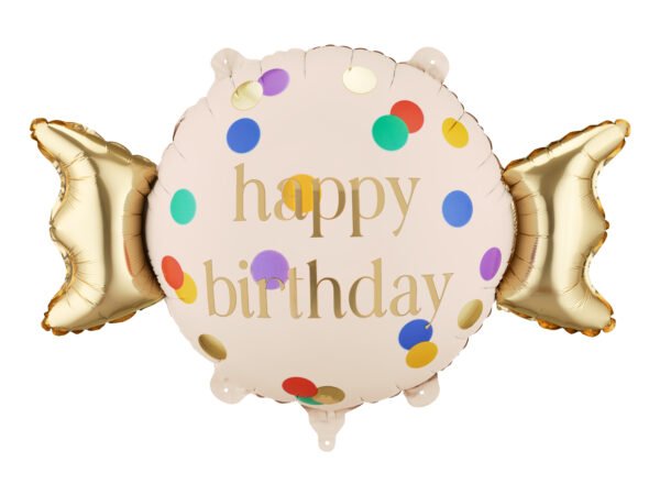 Folinis balionas Saldainis "Happy Birthday"